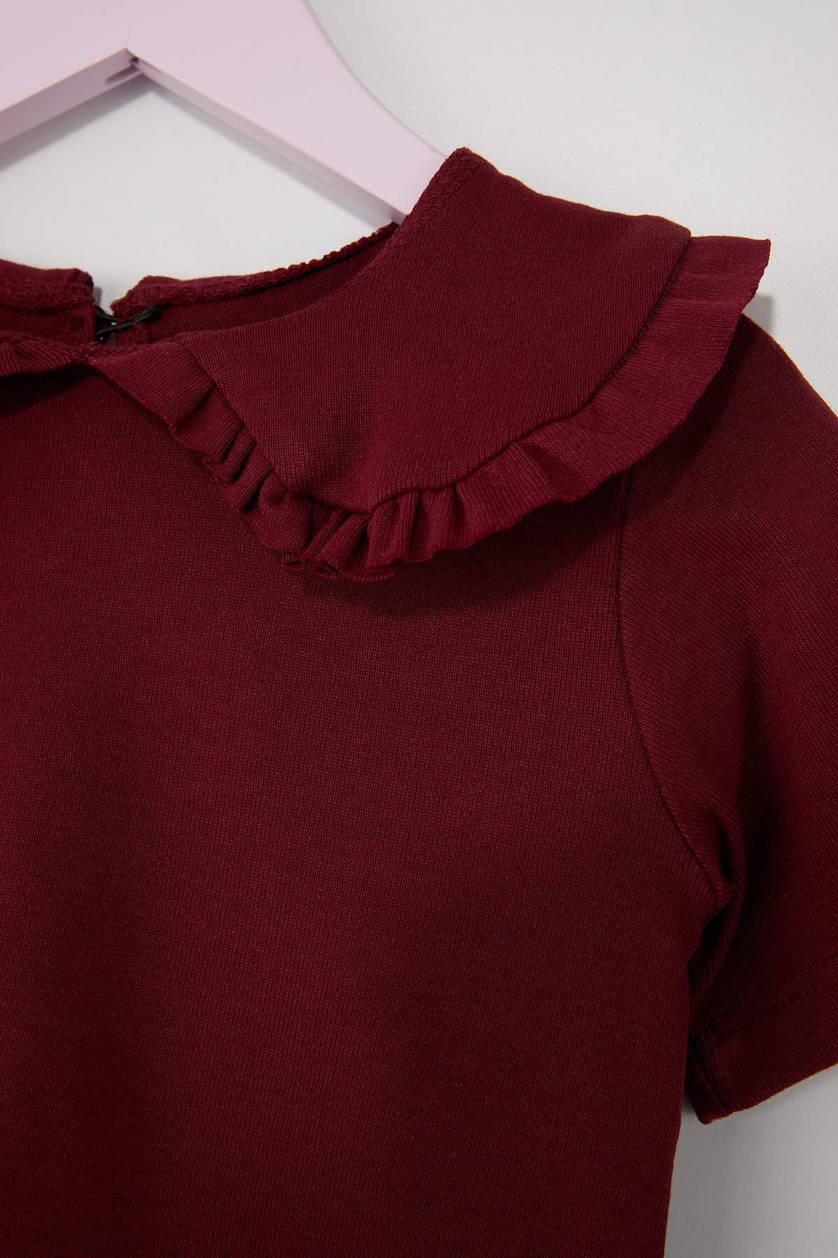 Trendyolmilla  Bordo Bebe Yaka Kız Çocuk Düz Örme Bayramlık Alt - Üst Takım TKDSS26AU00004 - Görsel 3