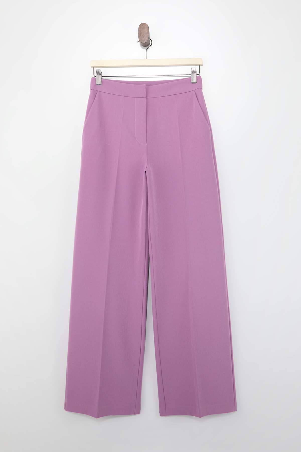 Trendyolmilla  Limited Edition Lila Wideleg Dokuma Premium Pantolon TWOSS26PL00057 - Görsel 7