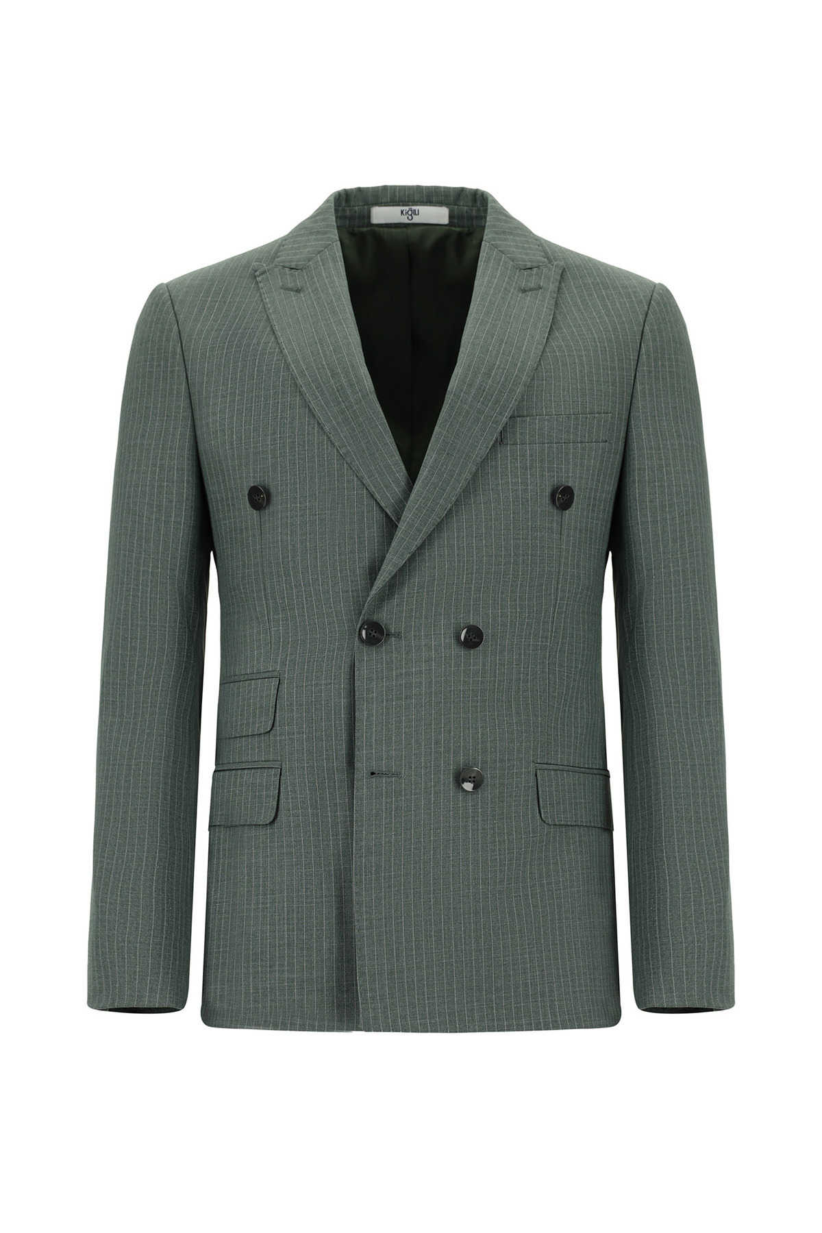 Kiğılı  6 Drop Regular Fit Standart Kesim Çizgili Kruvaze Takım Elbise - Görsel 2