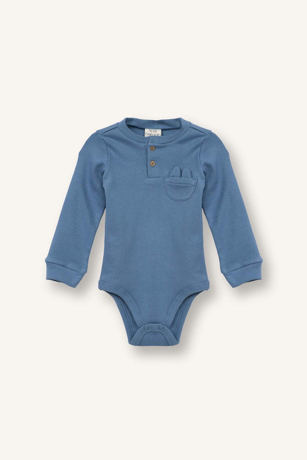 Defacto 2'li Takım Fitilli Kaşkorse Uzun Kollu Tişört Eşofman Altı Erkek Bebek F4660A525AU fotoğrafı 2 (önizleme)