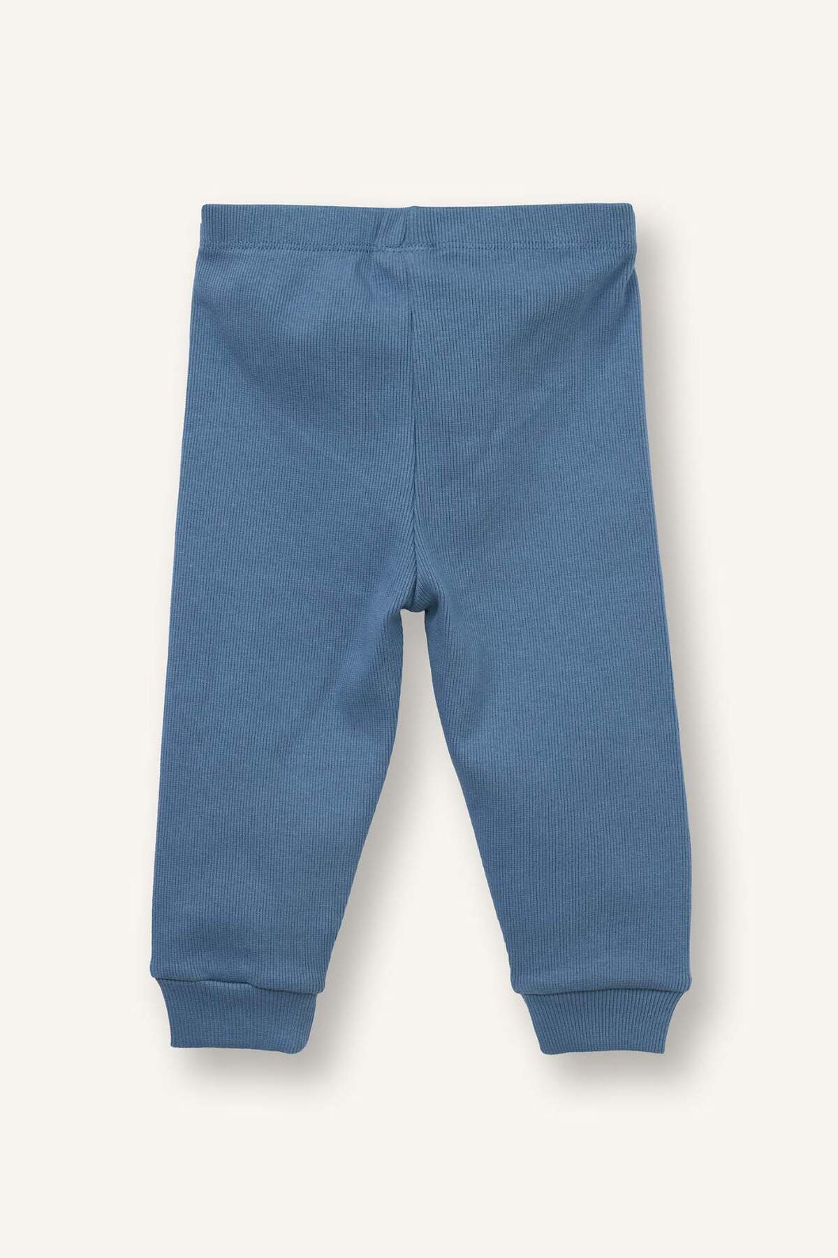 Defacto 2'li Takım Fitilli Kaşkorse Uzun Kollu Tişört Eşofman Altı Erkek Bebek F4660A525AU fotoğrafı 6 (önizleme)