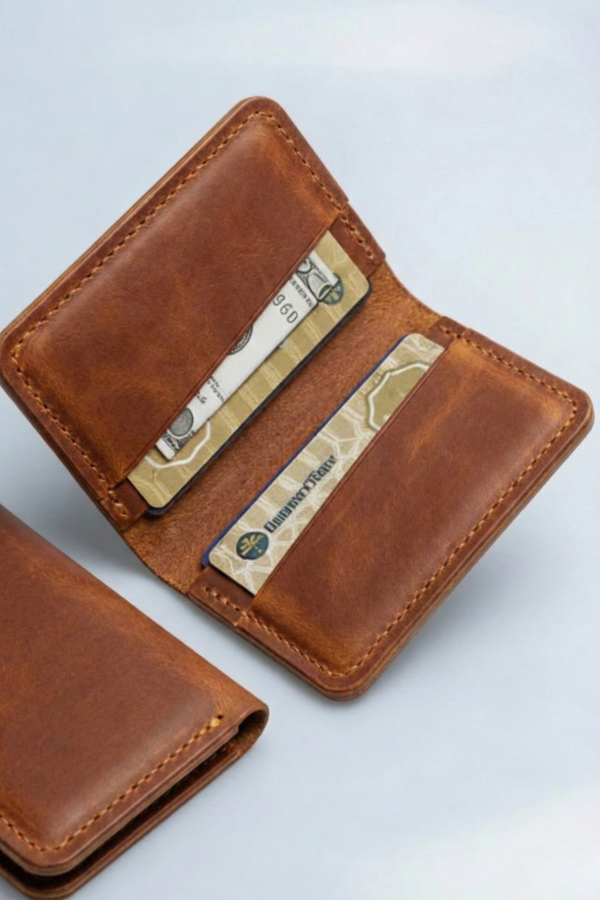 luvo  El Yapımı Hakiki Deri Kartlık İtalyan Dikiş Premium Hakiki Deri Taba - Görsel 3