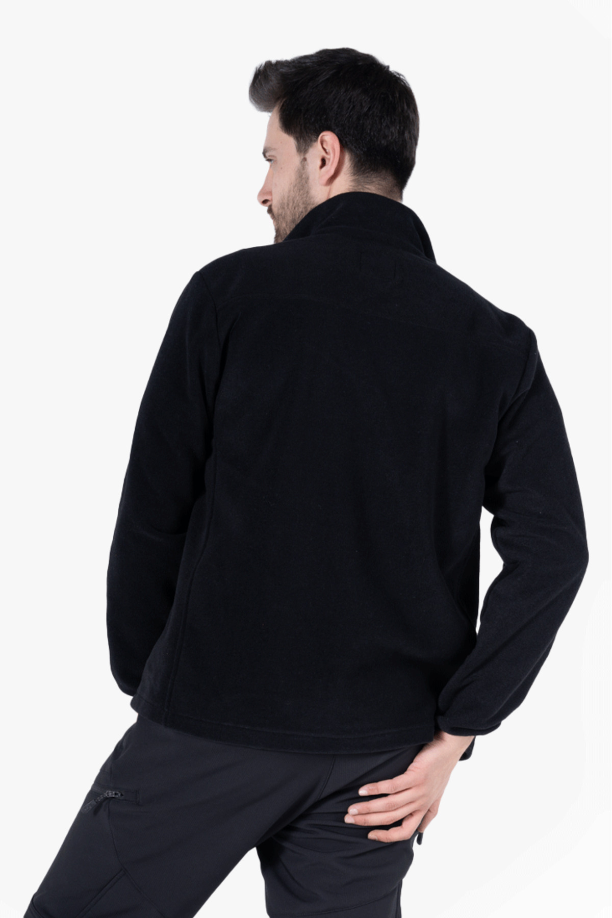 کاپشن پشمی قطبی، زیپ کامل، ۳ جیب — مشکی OWL 1670 — تصویر 2 از 6