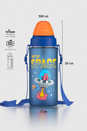 Renga Sonic Air Desenli 500 ml Askılı Pipetli Mat Tritan Çocuk Matara 912119 ...