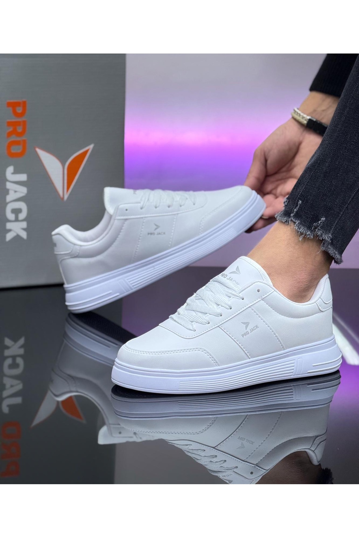 Projack  Beyaz Günlük Ortepedik Erkek Spor Ayakkabı Sneaker - Görsel 3