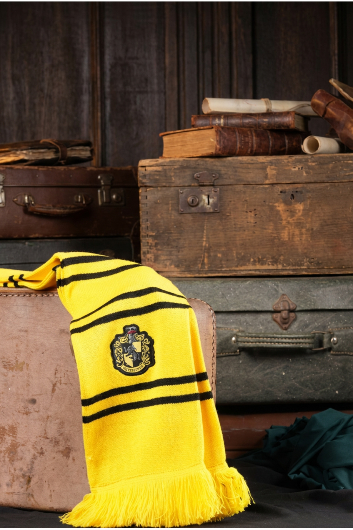 Sihir Dükkanı  Hufflepuff Atkı 18×170 Cm Lisanslı Örme Akrilik - Görsel 4