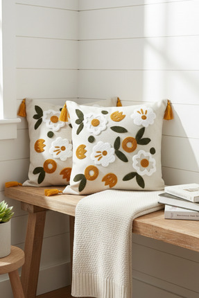 Genel Markalar Punch Nakışlı 2 Adet Kırlent Kılıfı