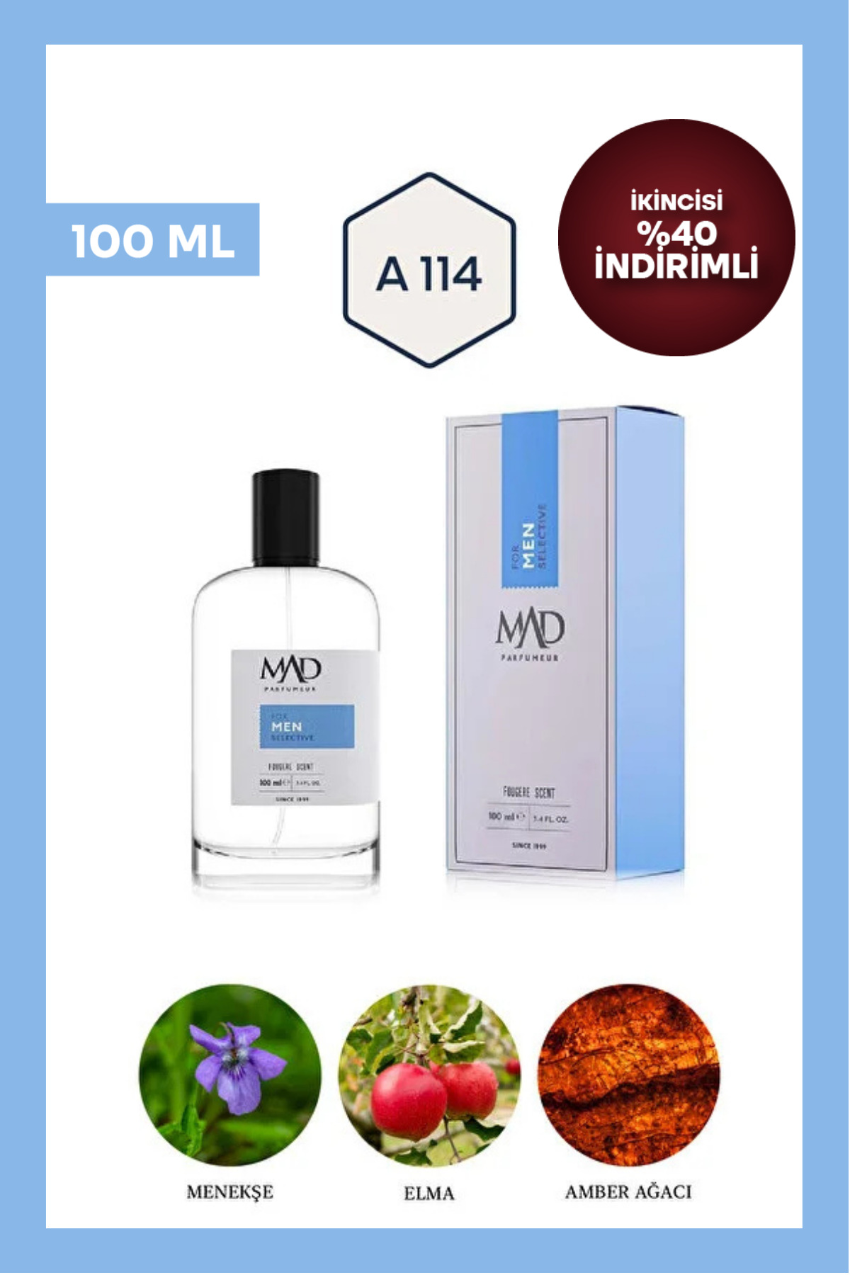 Mad A114 Selective 100 мл Мужские духи |Фужер и свежие ноты