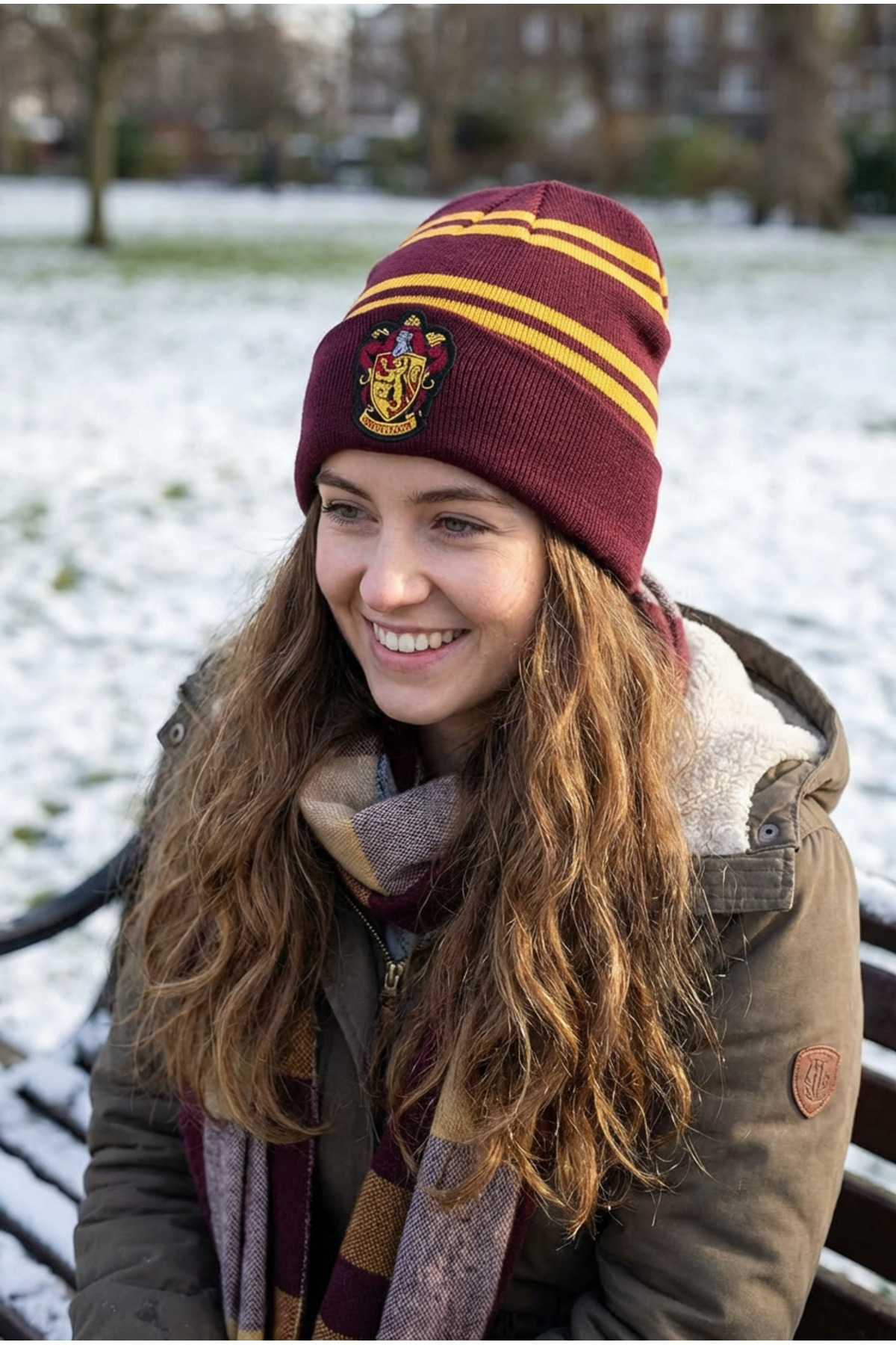 Sihir Dükkanı  Gryffindor Bere Standart Beden Lisanslı Örme Akrilik - Görsel 2