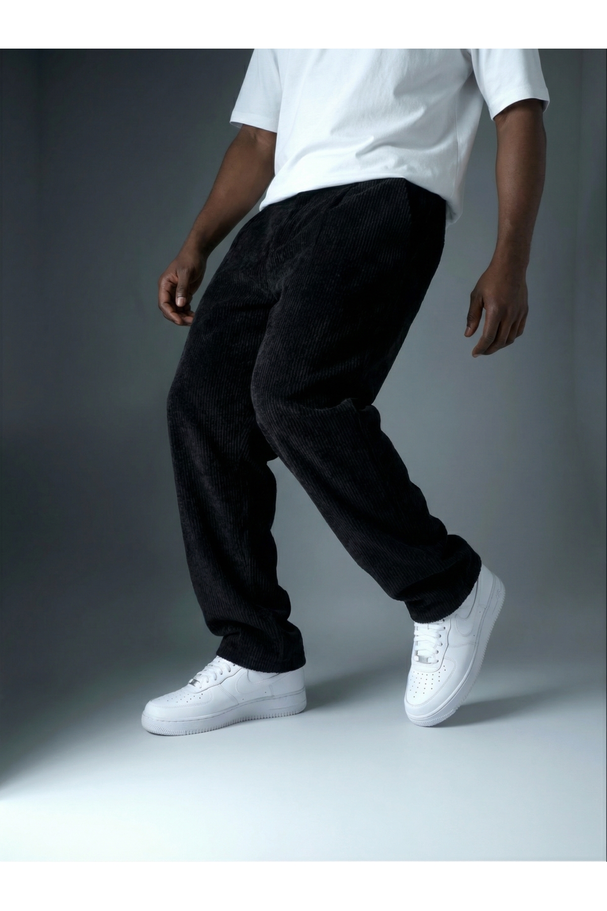 KHAYN Erkek Baggy Pileli Fitilli Kadife Kumaş Pantalon K2051KP görsel 3
