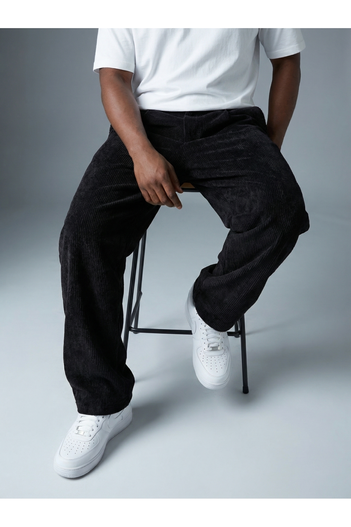 KHAYN Erkek Baggy Pileli Fitilli Kadife Kumaş Pantalon K2051KP