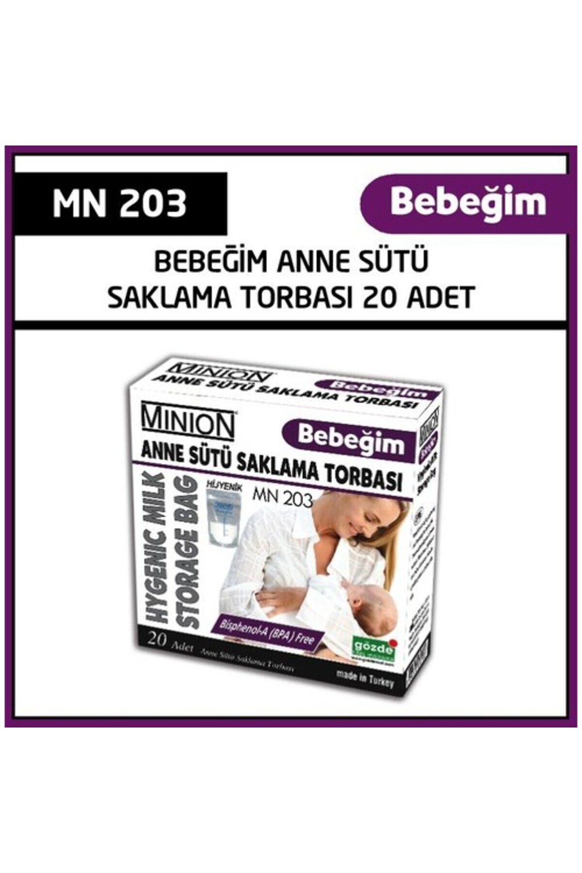 Minion Bebeğim Anne Sütü Saklama Torbası 20'li fotoğrafı 3 (önizleme)