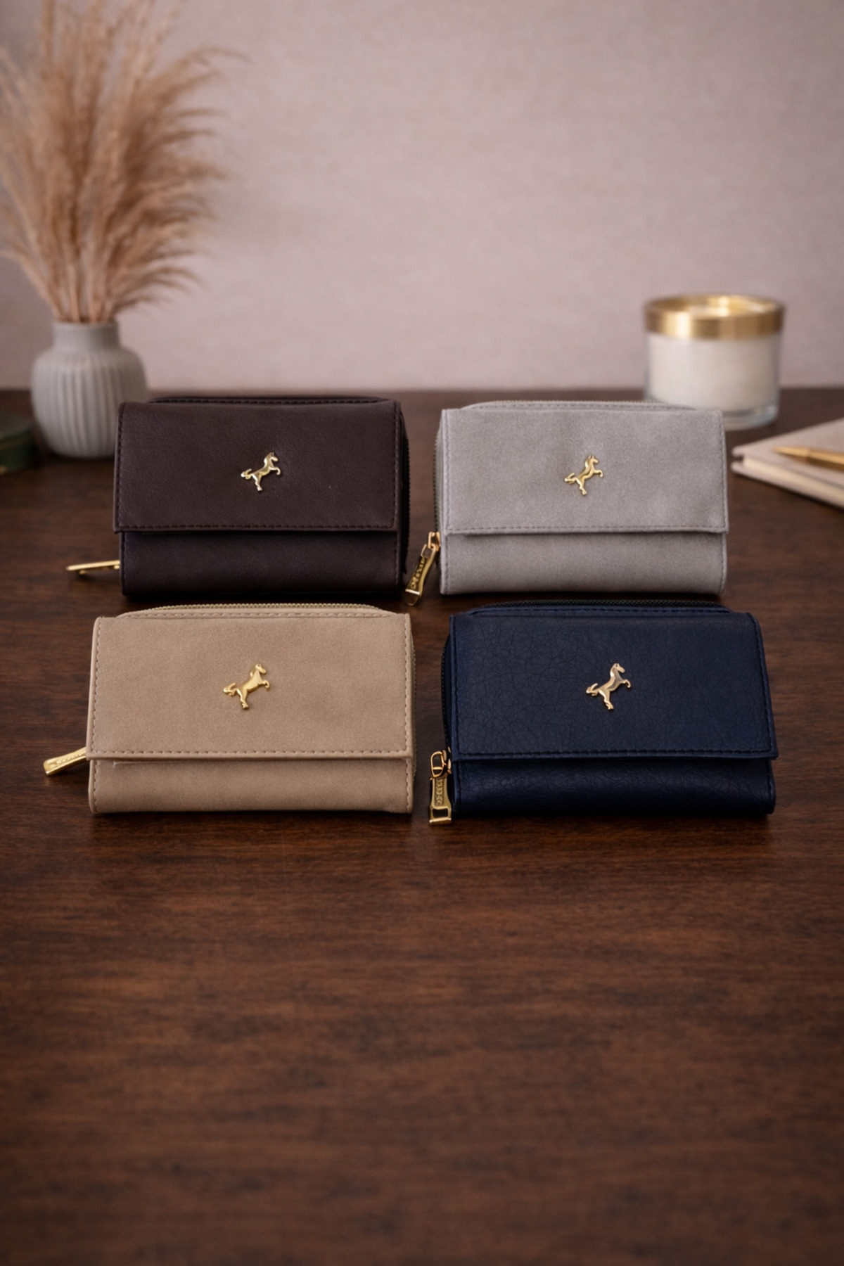 MODEL CÜZDAN  Kadın Cüzdan Yumuşak Deri Çıtçıtlı Fermuarlı Kartlık Bej - Görsel 8