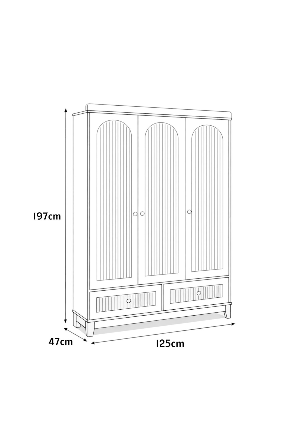Cozibo Efor 3 Kapılı Dolap, Bebek ve Genç Odası Dolap fotoğrafı 6 (önizleme)