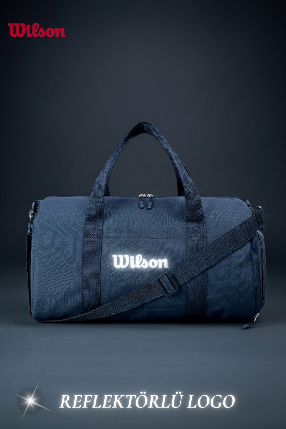 Wilson  Lisanslı Reflektörlü Özel Ayakkabı Bölmeli Su Geçirmez 25 Litre Gym Spor Seyahat Çantası El Valizi - Görsel 2