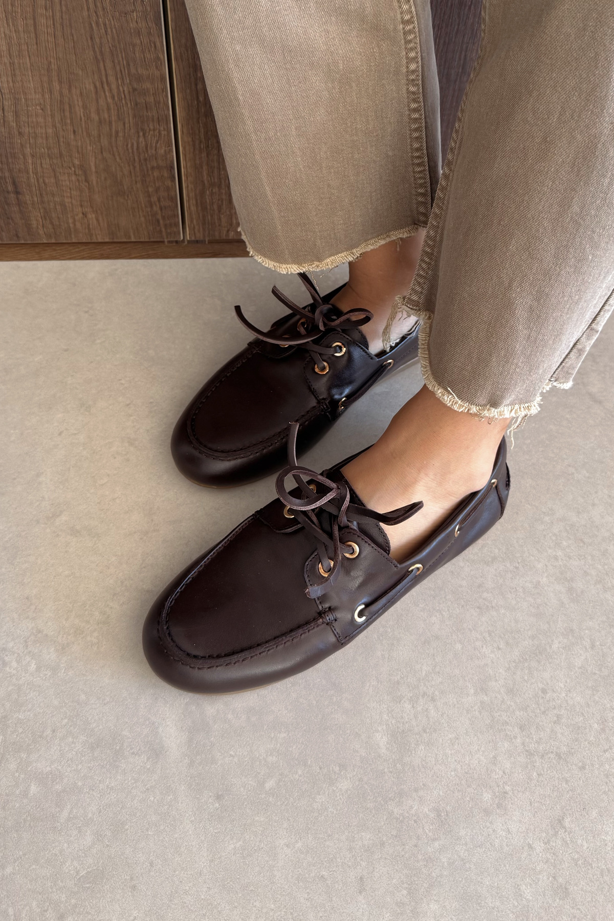 nope21shoess Alberta Kahverengi Hakiki Deri Ayakkabı görsel 3