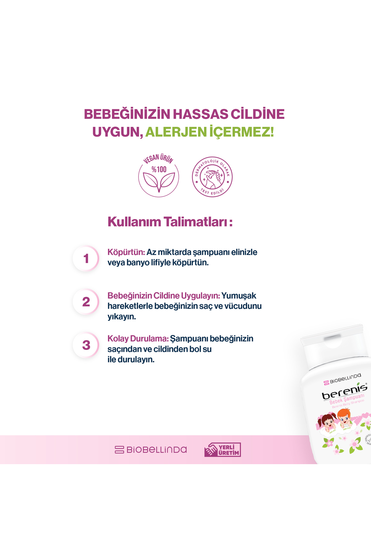BioBellinda Berenis Bebek Şampuanı Göz Yakmayan Özel Formül 290 ml fotoğrafı 3 (önizleme)