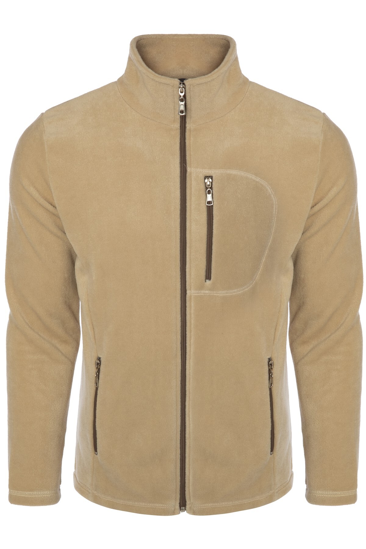 GHASSY CO Erkek Pro Rüzgar Geçirmez 5 Cepli Outdoor Tam Fermuarlı Polar Ceket görsel 2