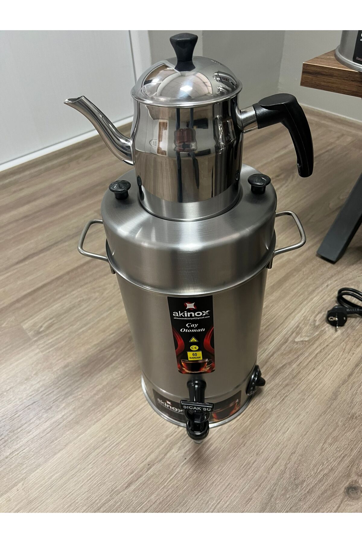 AKİNOX 6 Litre Çay Makinesi Çay Otomatı Semaver Çay Kazanı DEMLİK HEDİYELİ