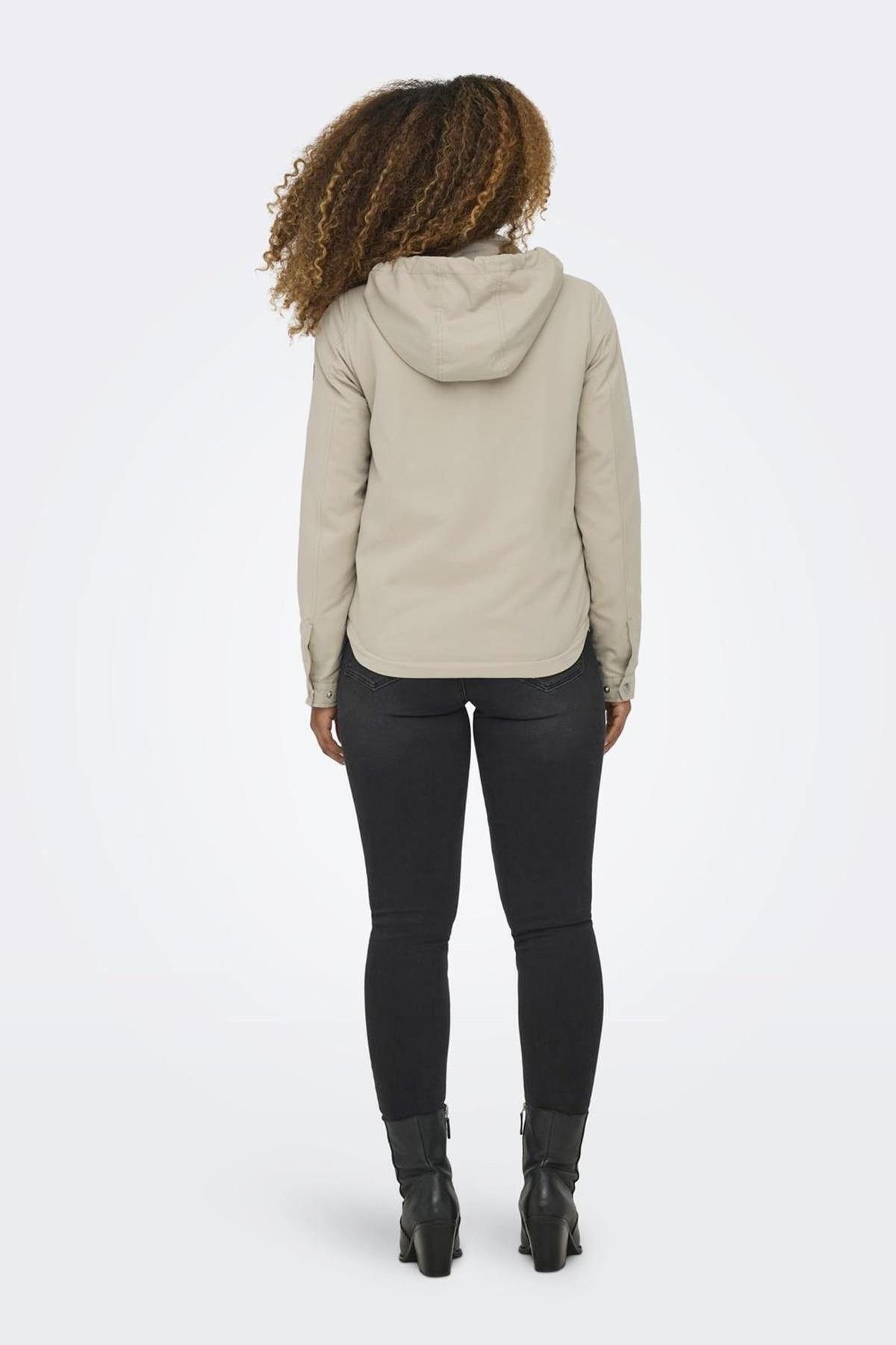 ONLY  Skylar Hood Spring Kadın Kahverengi Kapüşonlu Ceket - Görsel 5