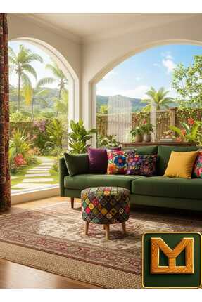 MEDET MOBİLYA diday puf bench ahşap ve raşel kumaşlı gürgen ayaklı rahat ve k...