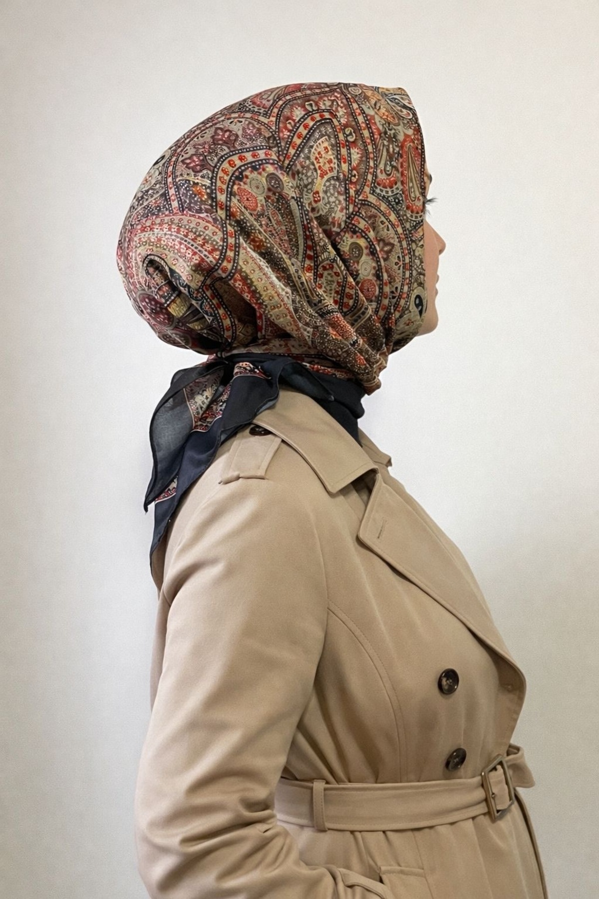 Luxury Royal Pattern Soft Satin Scarf – Silk Touch - Shiny