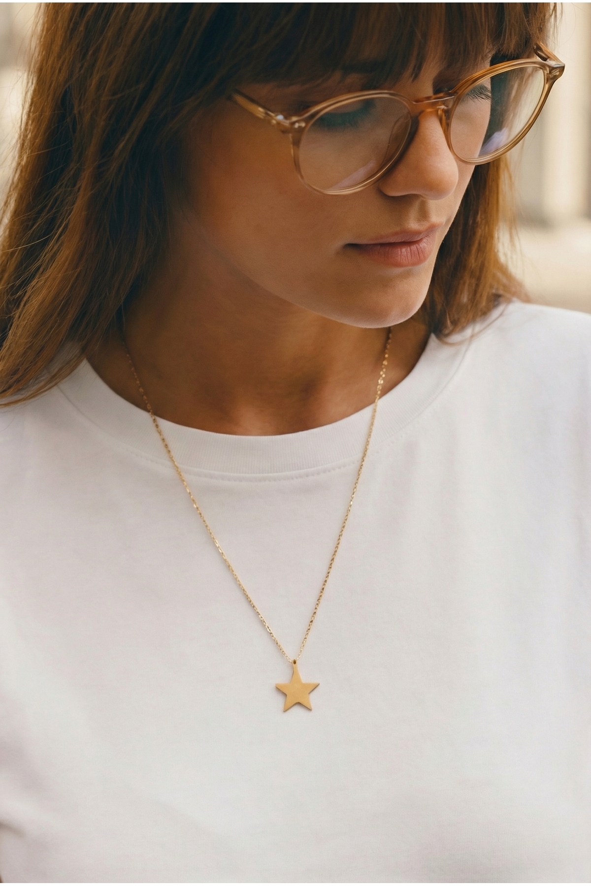 poupee  Vatkalı Beyaz T-shirt, Omzu Vatkalı Kadın T-shirt, Pamuklu Örme Penye T-shirt, Bisiklet Yaka T-shirt - Görsel 5