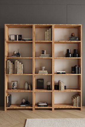 MEK AMİNE 15 RAFLI KİTAPLIK ATLANTİK ÇAM