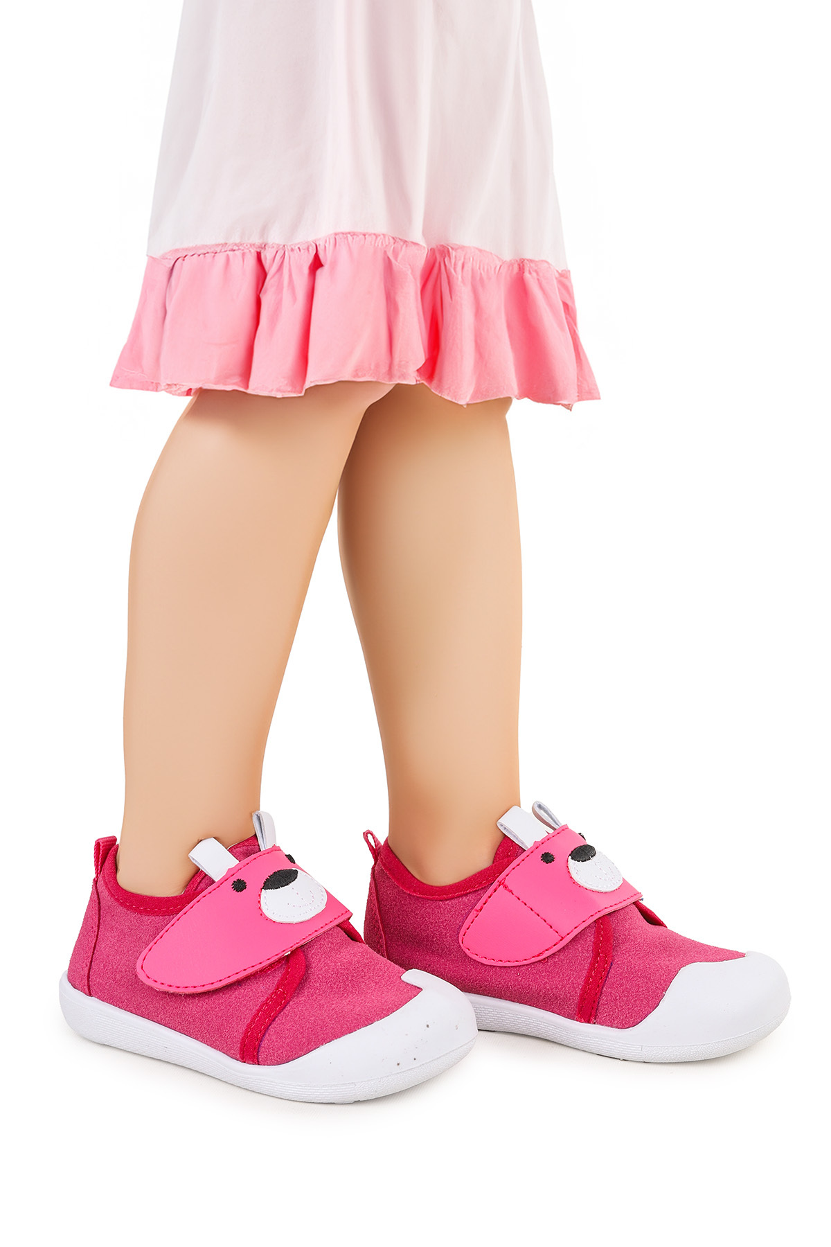 Resim Kiko Kids Winni Cırtlı Kız Bebek İlk Adım Panduf Ayakkabı 