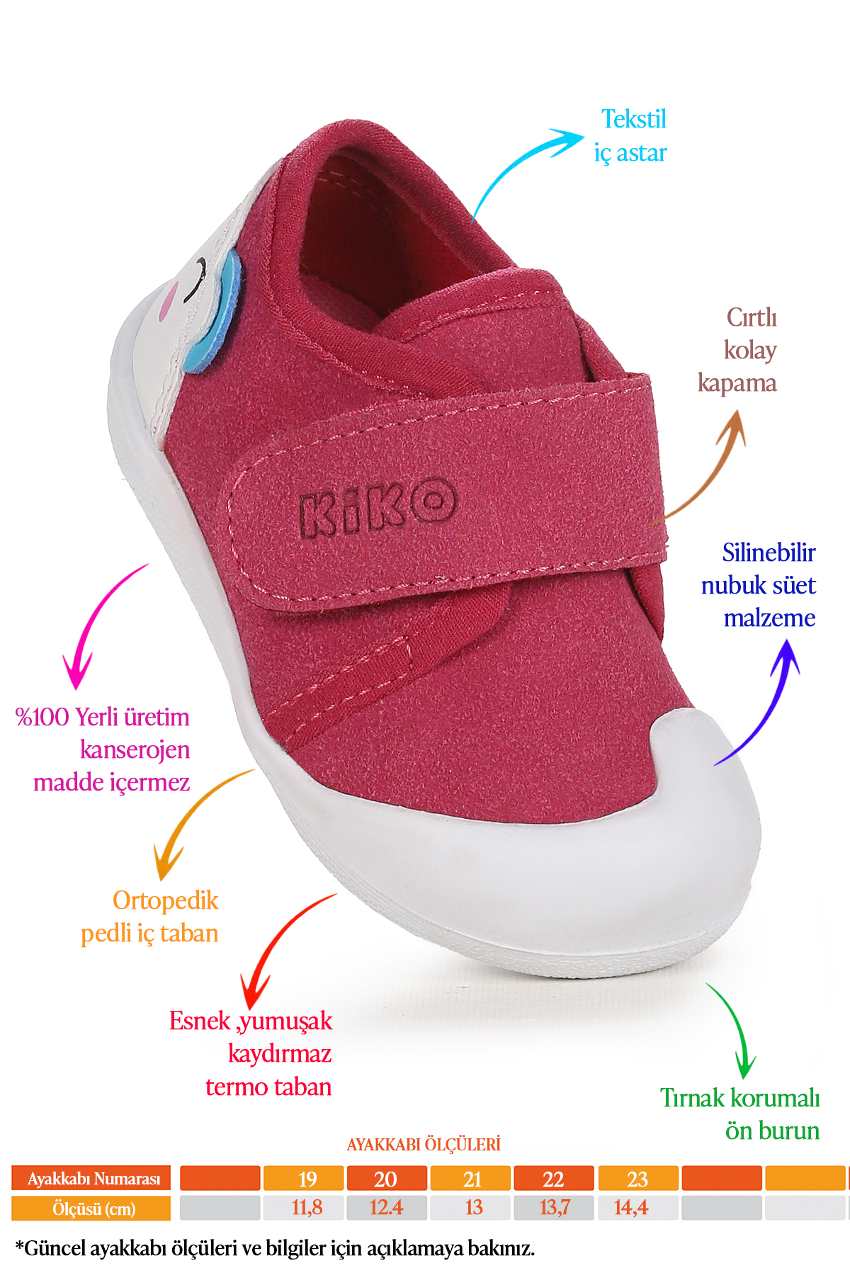 Kiko Kids Catly Cırtlı Kız Bebek İlk Adım Panduf Ayakkabı fotoğrafı 2 (önizleme)