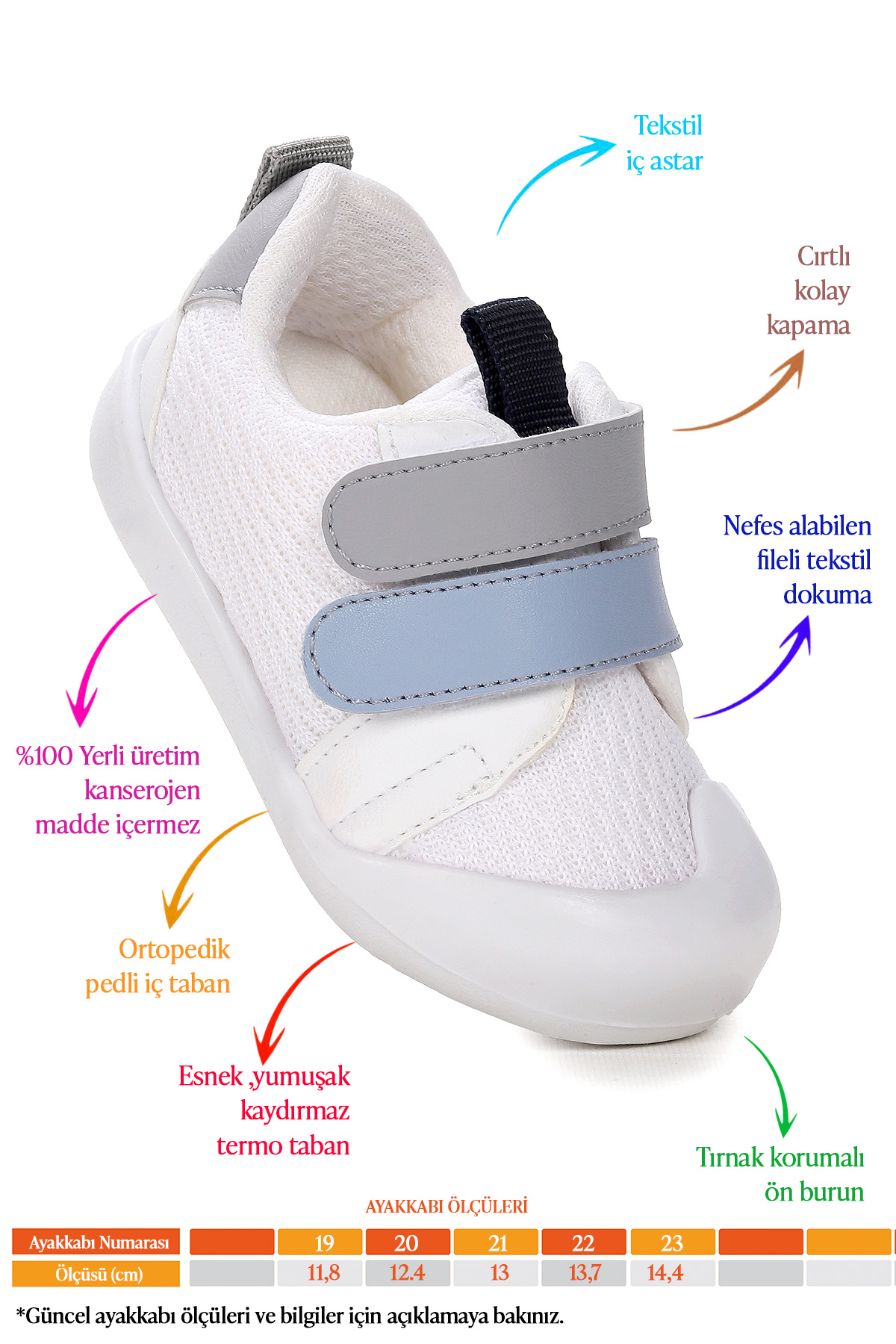 Kiko Kids Textile İlk Adım Cırtlı Erkek Bebek Spor Ayakkabı fotoğrafı 2 (önizleme)