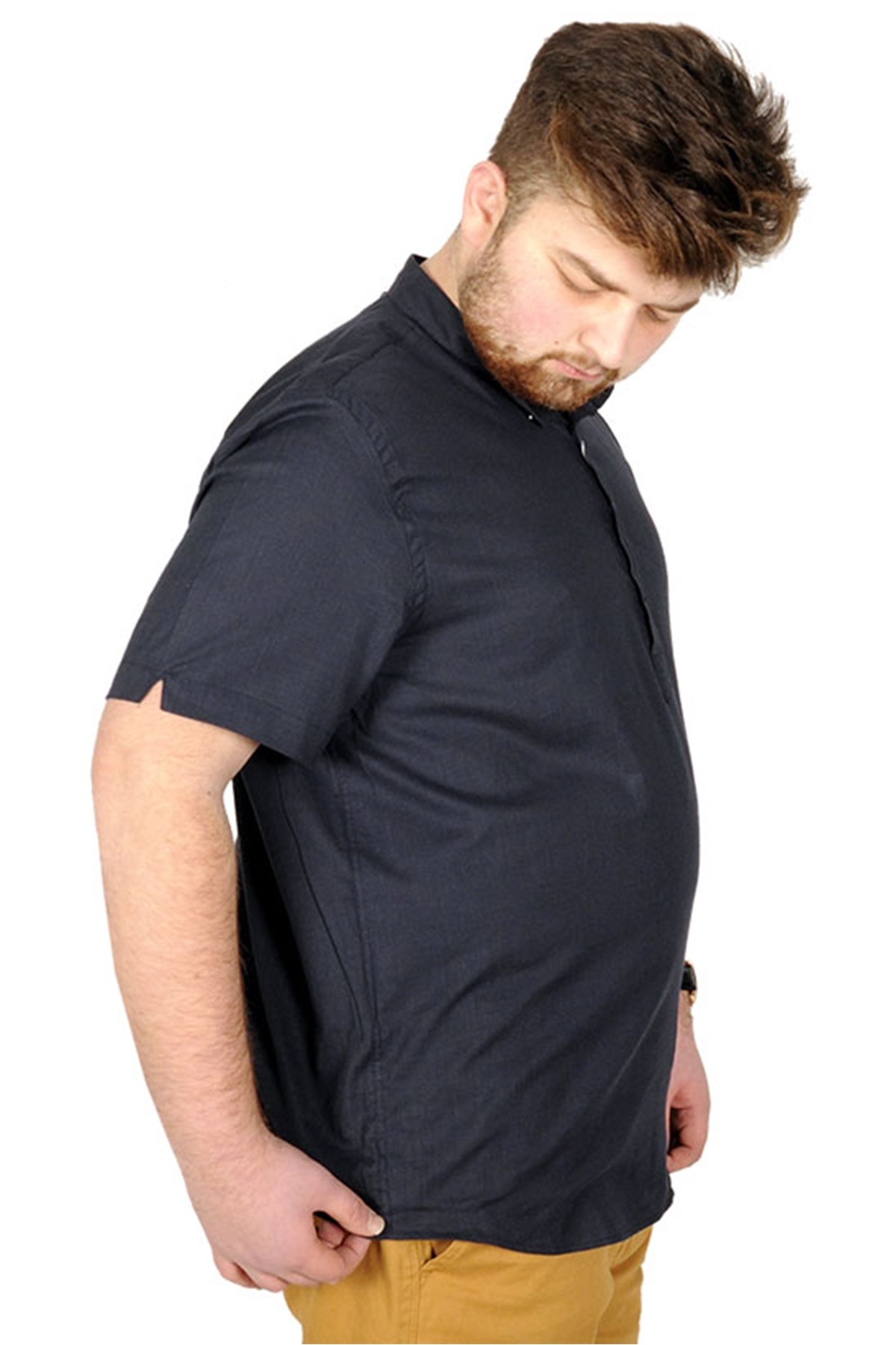 ModeXL Mode XL Buyuk Beden Erkek Kısa Kol Hakim Yaka 20387 Lacivert görsel 5
