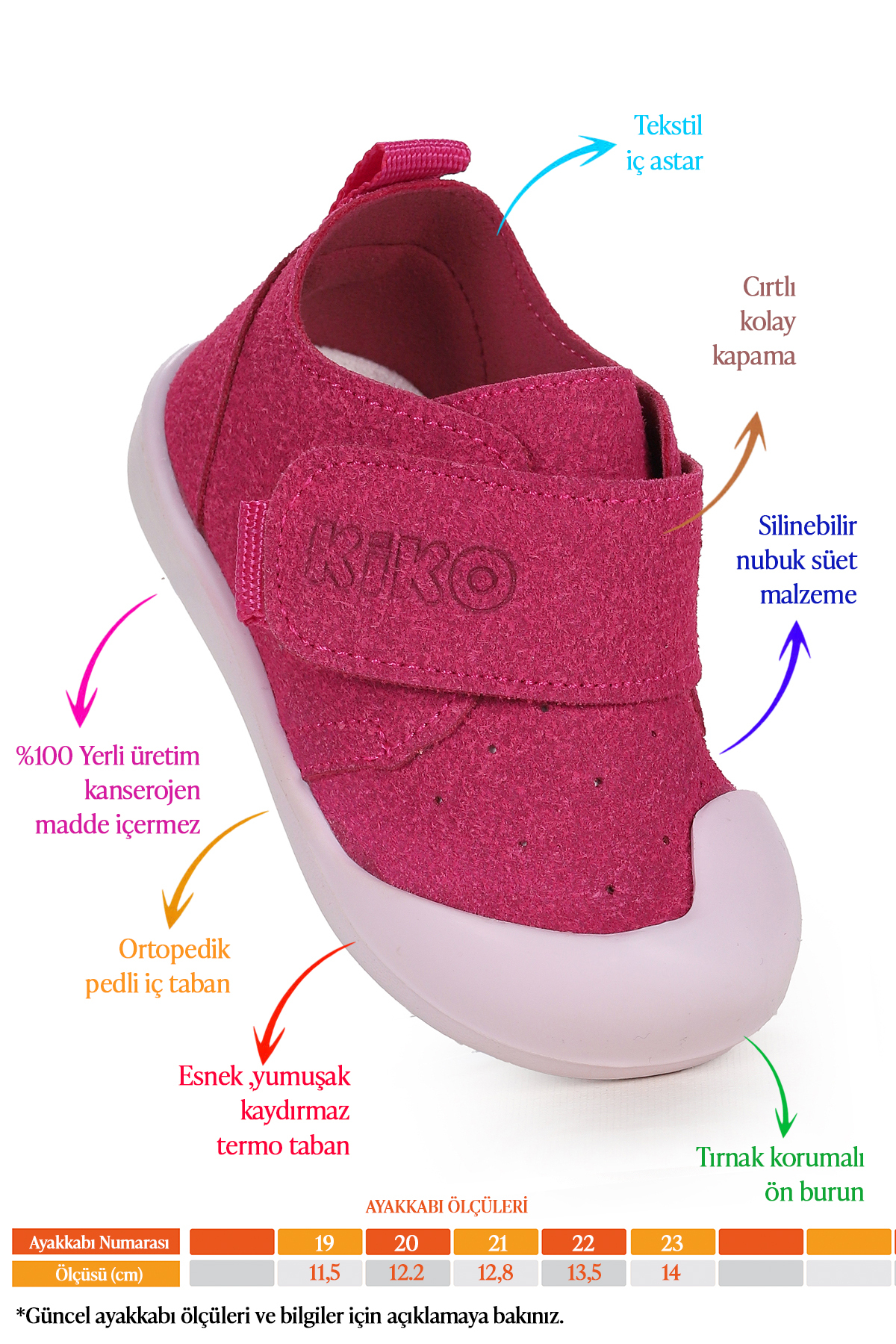 Kiko Kids Rosie İlk Adım Cırtlı Kız Bebek Günlük Ayakkabı fotoğrafı 2 (önizleme)