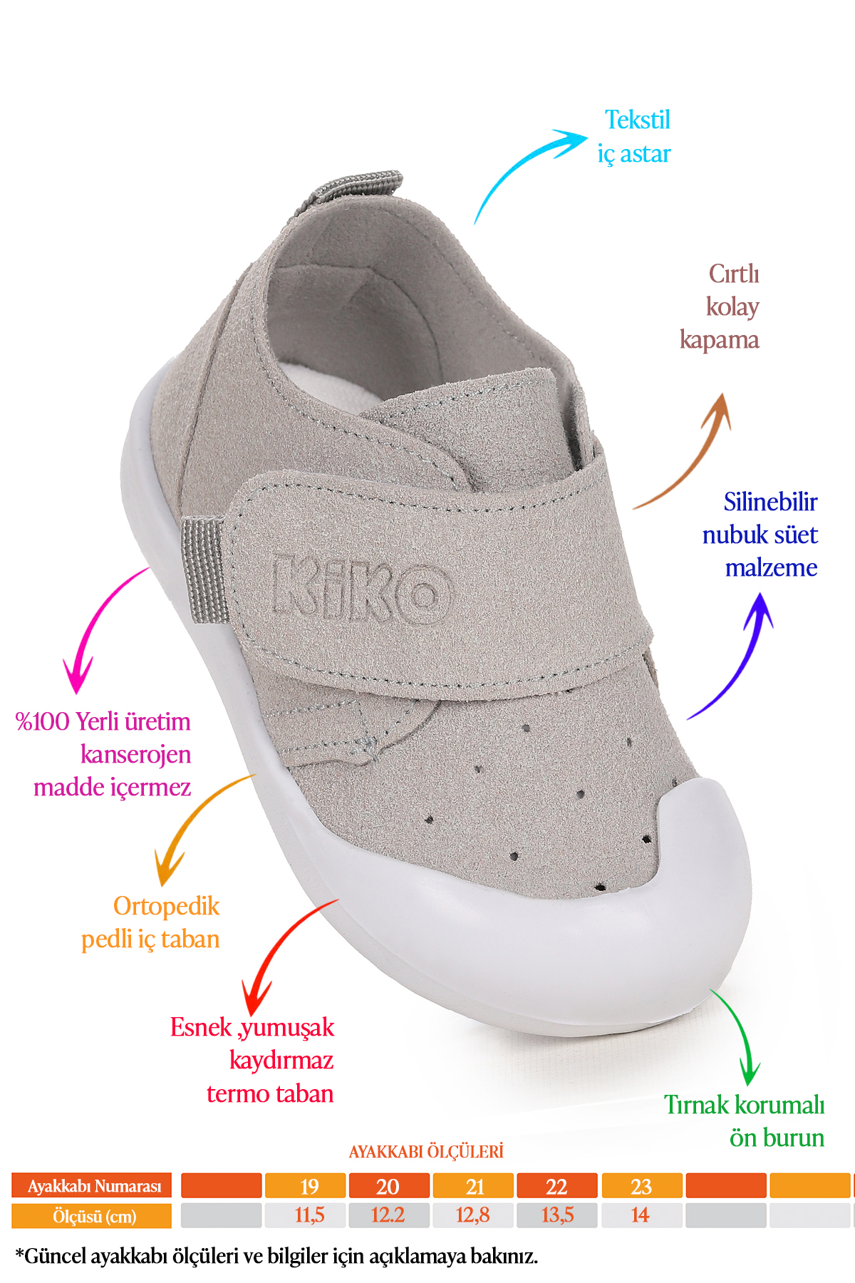 Kiko Kids Rosie İlk Adım Cırtlı Erkek Bebek Günlük Ayakkabı fotoğrafı 2 (önizleme)