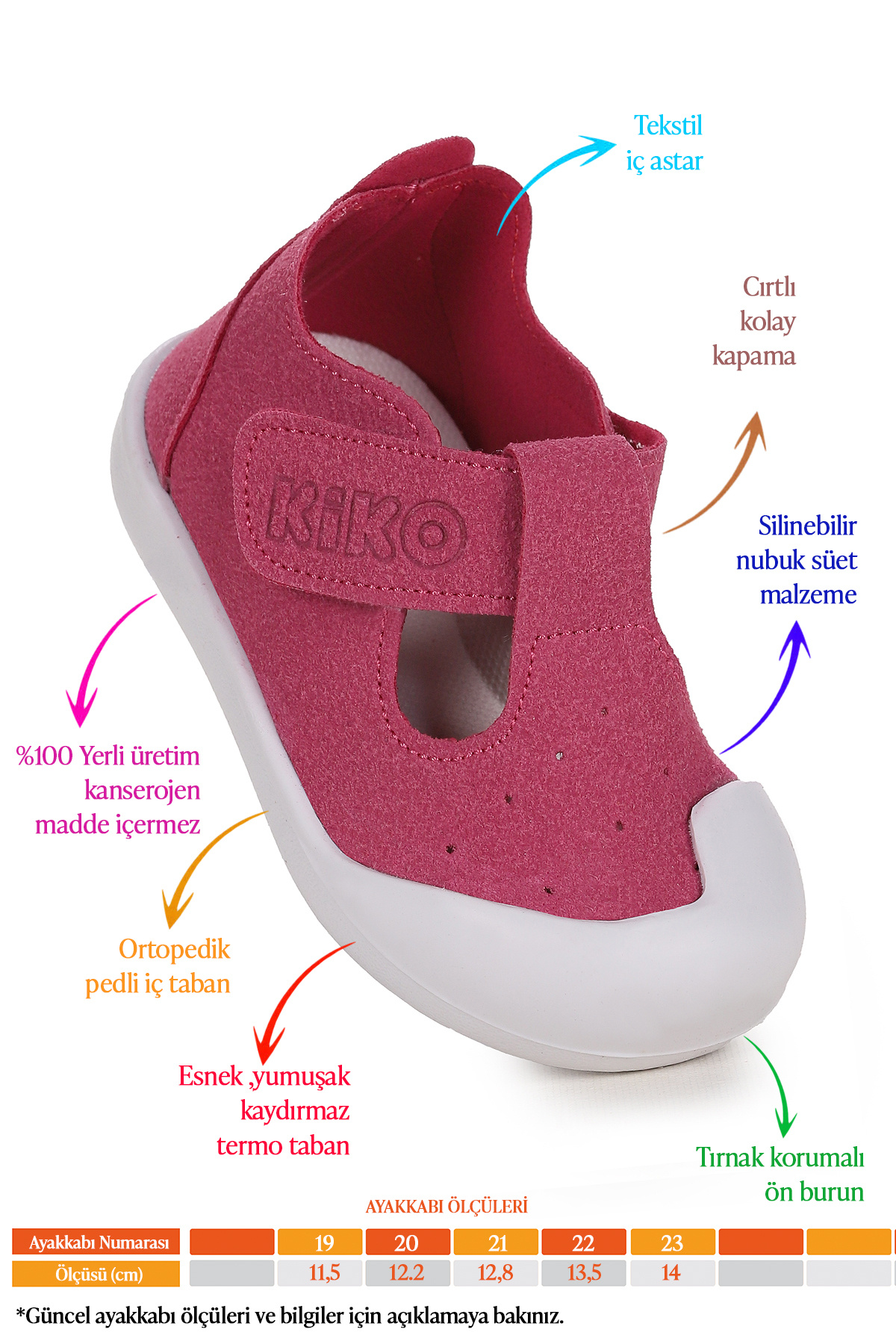 Kiko Kids Elroy İlk Adım Cırtlı Kız Bebek Günlük Ayakkabı fotoğrafı 2 (önizleme)