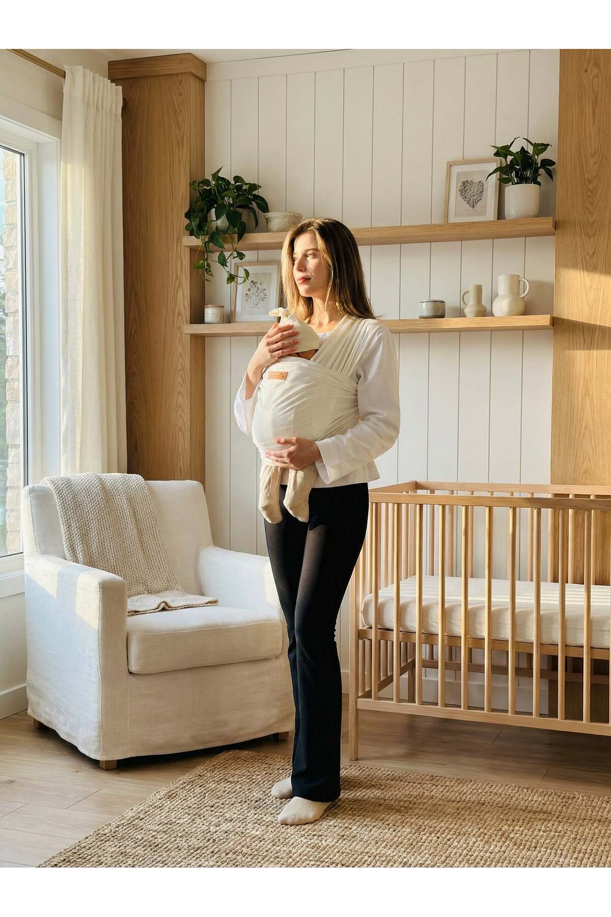 kubbe Yeni Nesil Ergonomik Bebek Taşıma Şalı - Ön Cepli Taşıma Torbalı Esnek Sling - İnce Ve Hafif fotoğrafı 3 (önizleme)