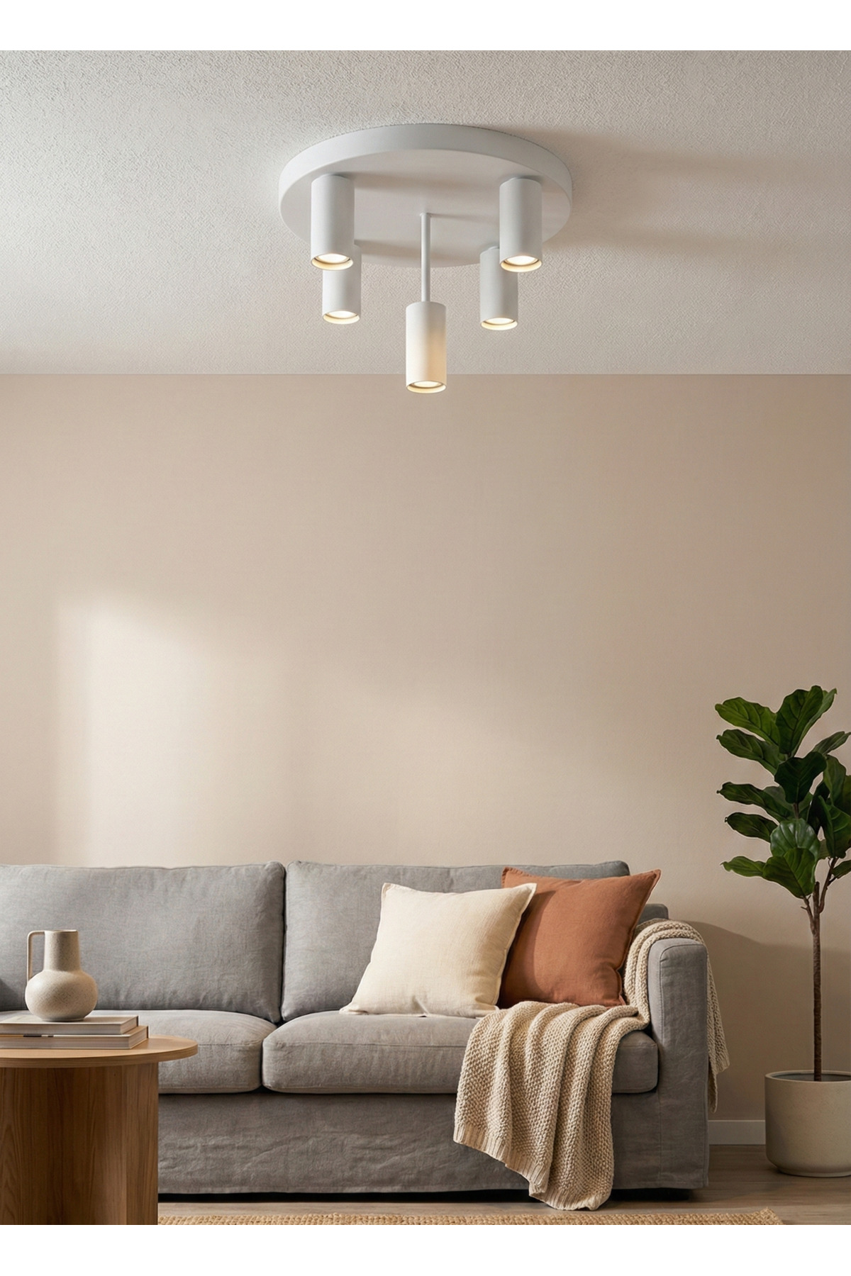 Miren Modern Fixed Head 5-Piece Spot Led Ceiling Chandelier - Bright White