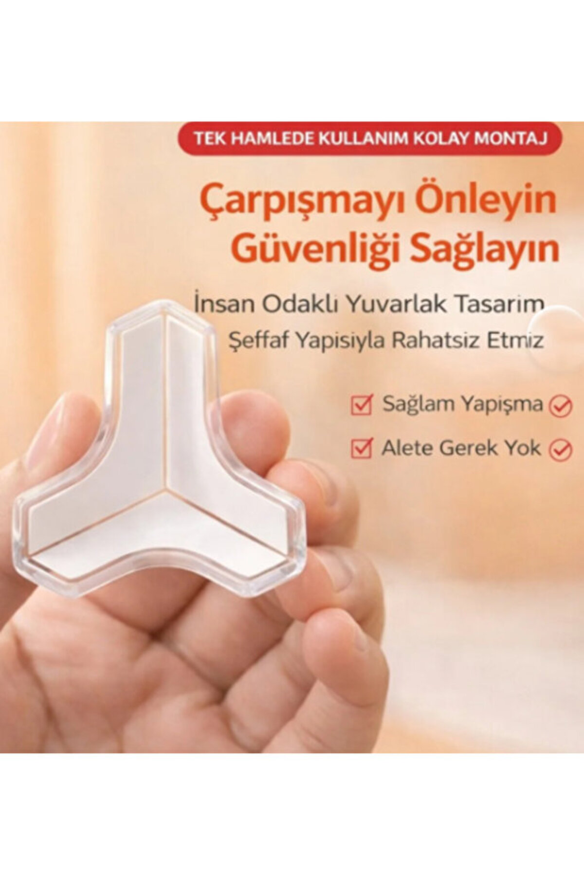 SARFEX Silikon Şeffaf Masa Kenarı Koruma Aparatı Köşe Koruyucu fotoğrafı 2 (önizleme)