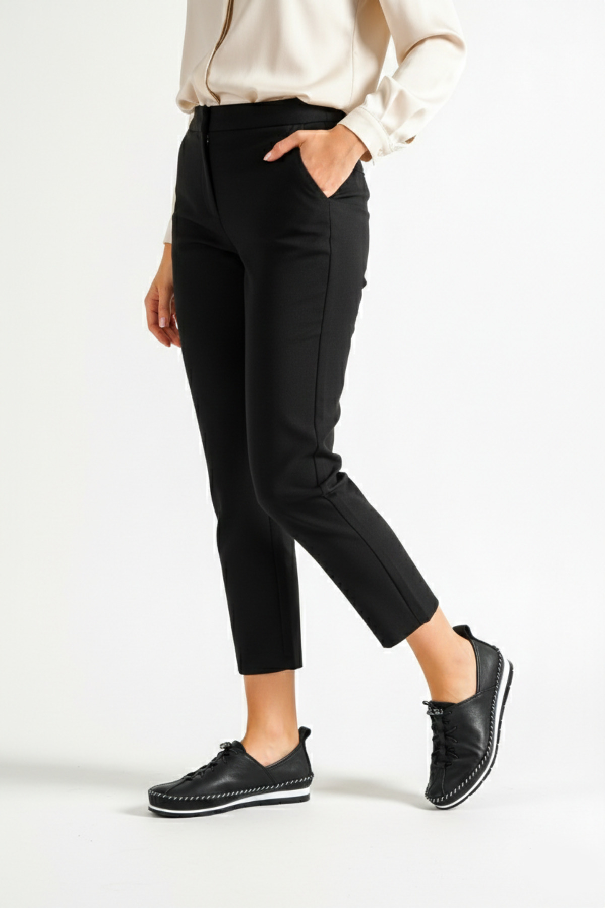 Deripabuc  Hakiki Deri Siyah Kadın Deri Babet Dp16-0051 - Görsel 3