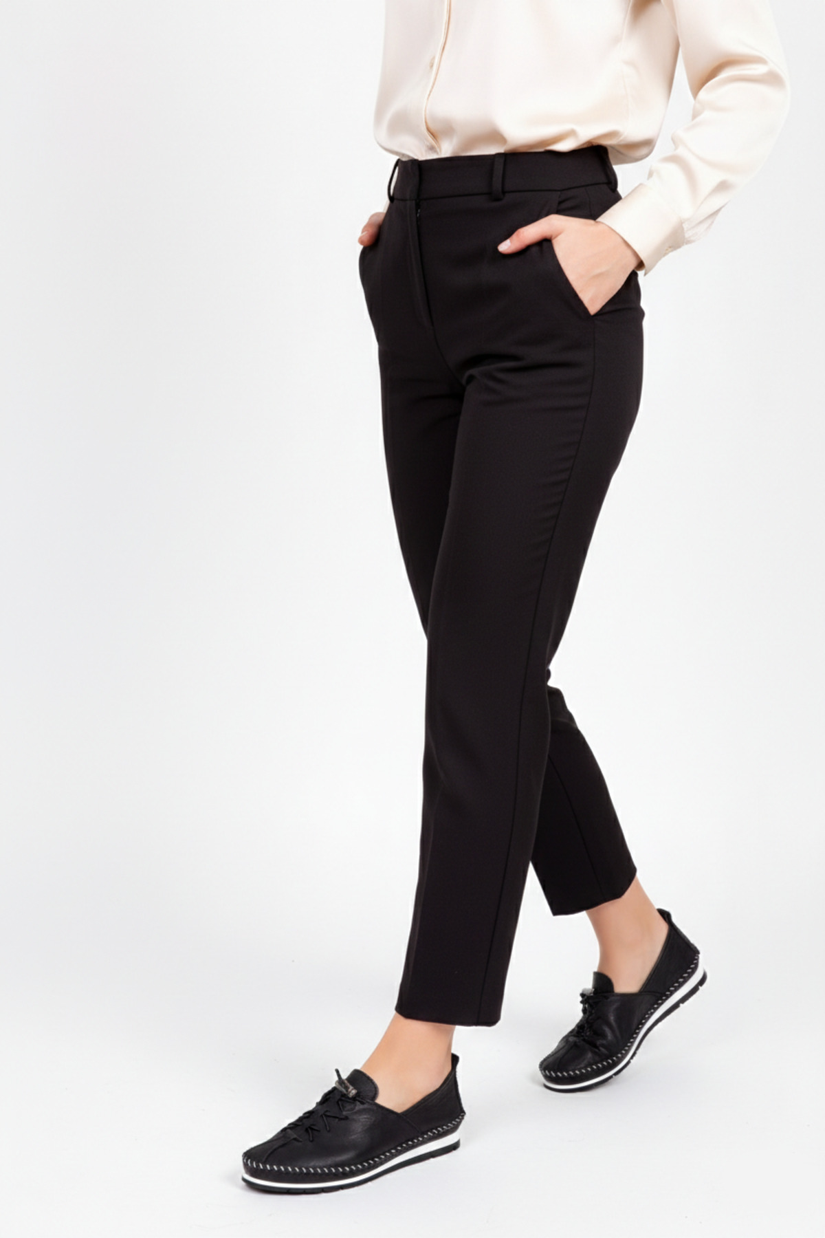 Deripabuc  Hakiki Deri Siyah Kadın Deri Babet Dp16-0051 - Görsel 2