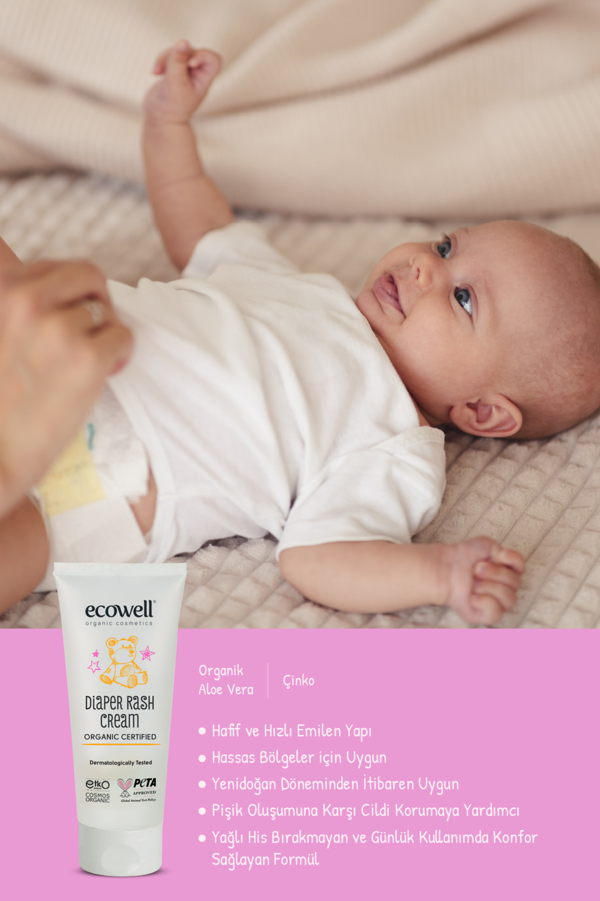 Ecowell Organik Pişik Kremi - Seyahat Boyu (35 gr) fotoğrafı 2 (önizleme)