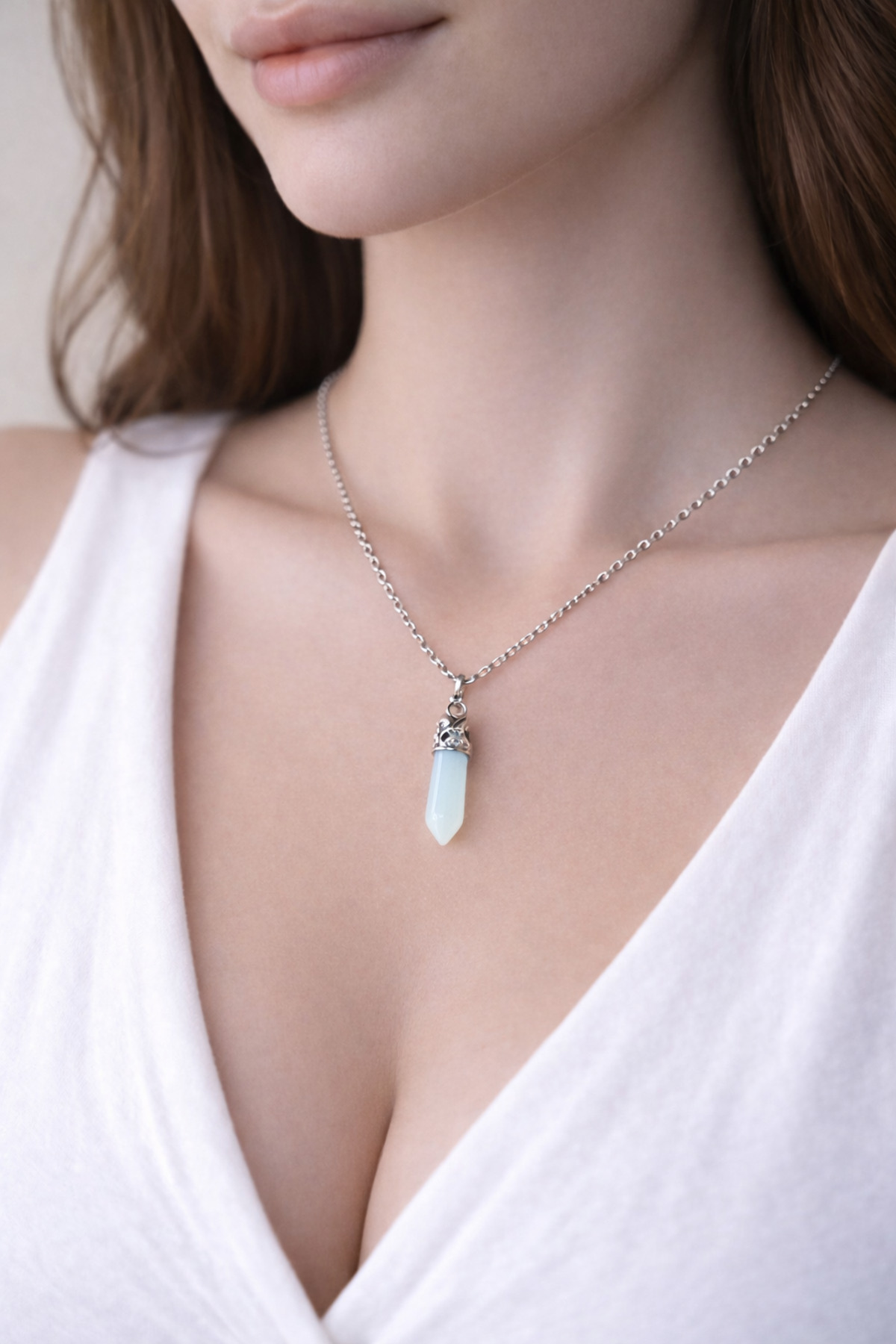 Moonstone Genuine Natural Stone Necklace