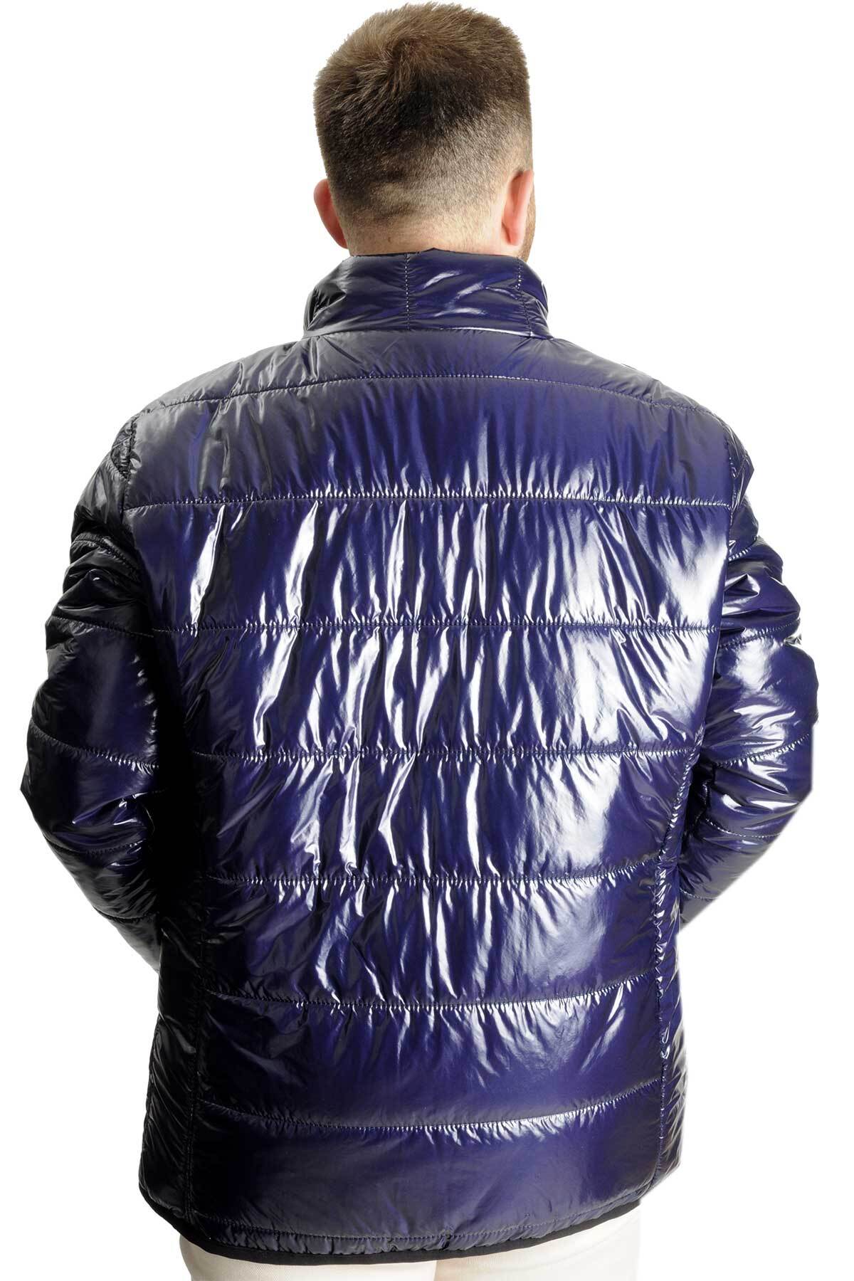 ModeXL Mode XL Büyük Beden Erkek Mont Kapitone 23608 İndigo görsel 3