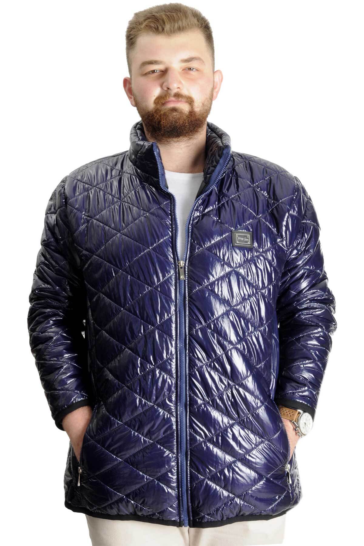 ModeXL Mode XL Büyük Beden Erkek Mont Kapitone 23604 İndigo