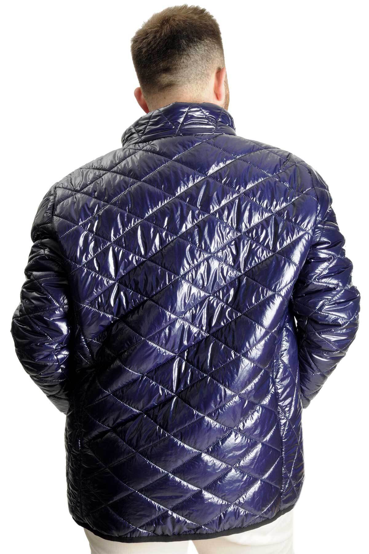 ModeXL Mode XL Büyük Beden Erkek Mont Kapitone 23604 İndigo görsel 4