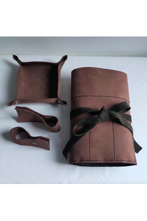 Tahtadenizi Hakiki Deri Koyu Kahve Rengi Pipo Çantası Deri Pipo Standı Tütün ...