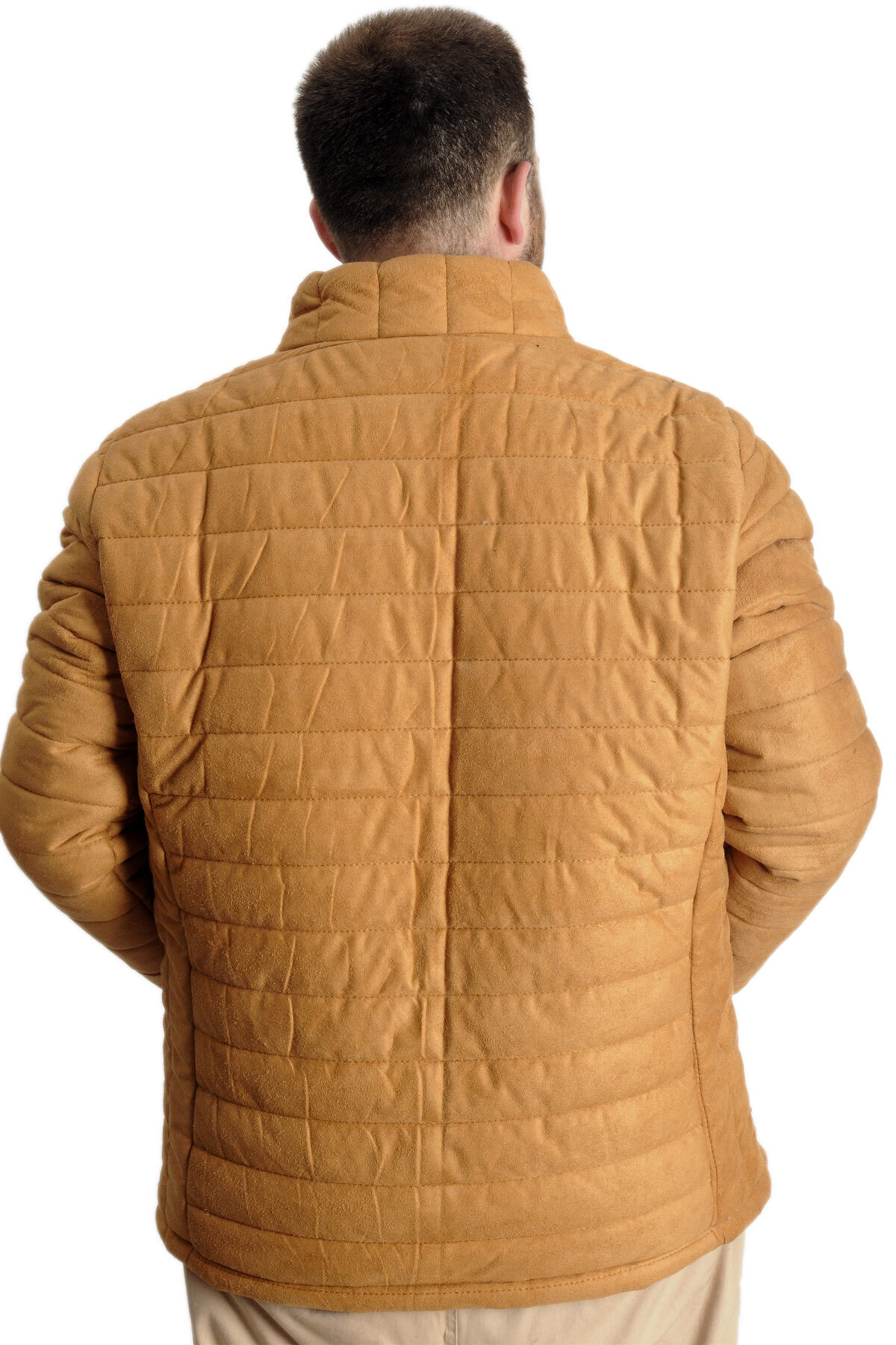 ModeXL Mode XL Büyük Beden Erkek Mont Süet 23625 Sarı görsel 4