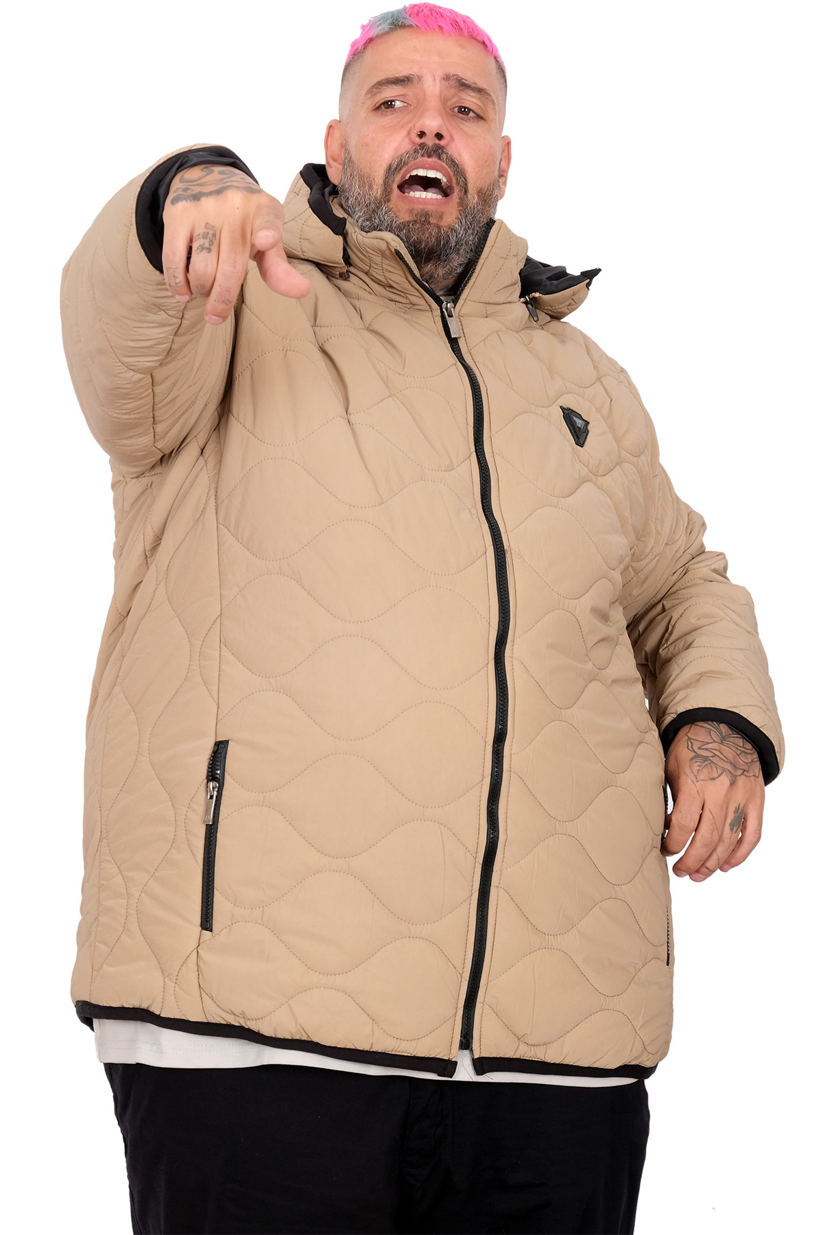 ModeXL Mode XL Buyuk Beden Erkek Mont Kapıtone Kapsonlu U25701 görsel 2