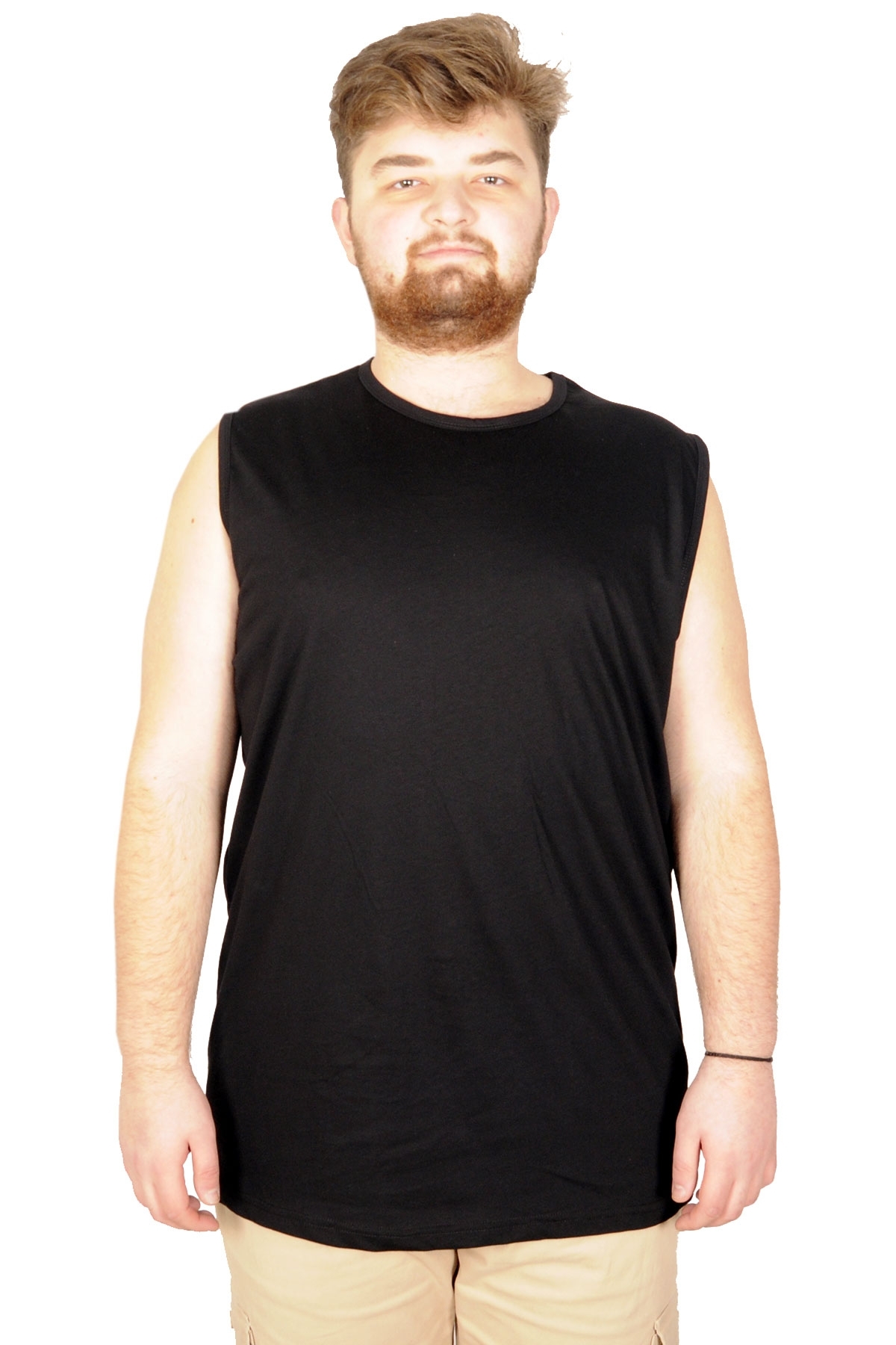 Mode XL Plus Size Men's Sleeveless T-Shirt Flat 20003 Black