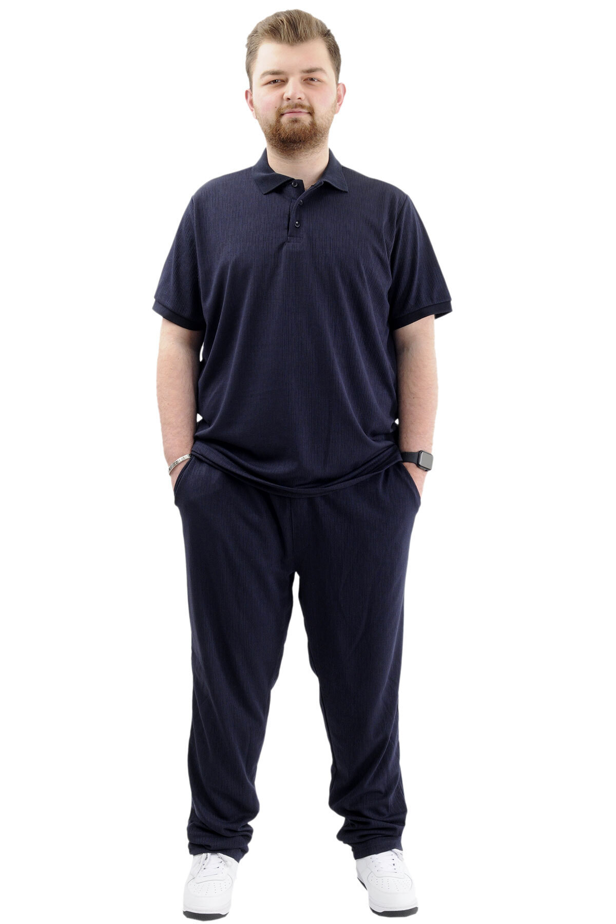 ModeXL Mode XL Büyük Beden Erkek Jogger Platin Jakar 24913 Lacivert görsel 2